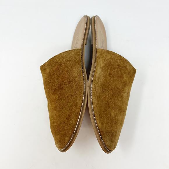 Free People Coronada Suede Slip-on Mules in Cognac Flats Slides Women 41 US 8.5 - Picture 9 of 13